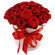 red roses in a hat box. Krasnodar