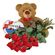 red roses with teddy and chocolates. Krasnodar